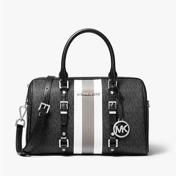 Bedford Travel Medium Logo Stripe Satchel
